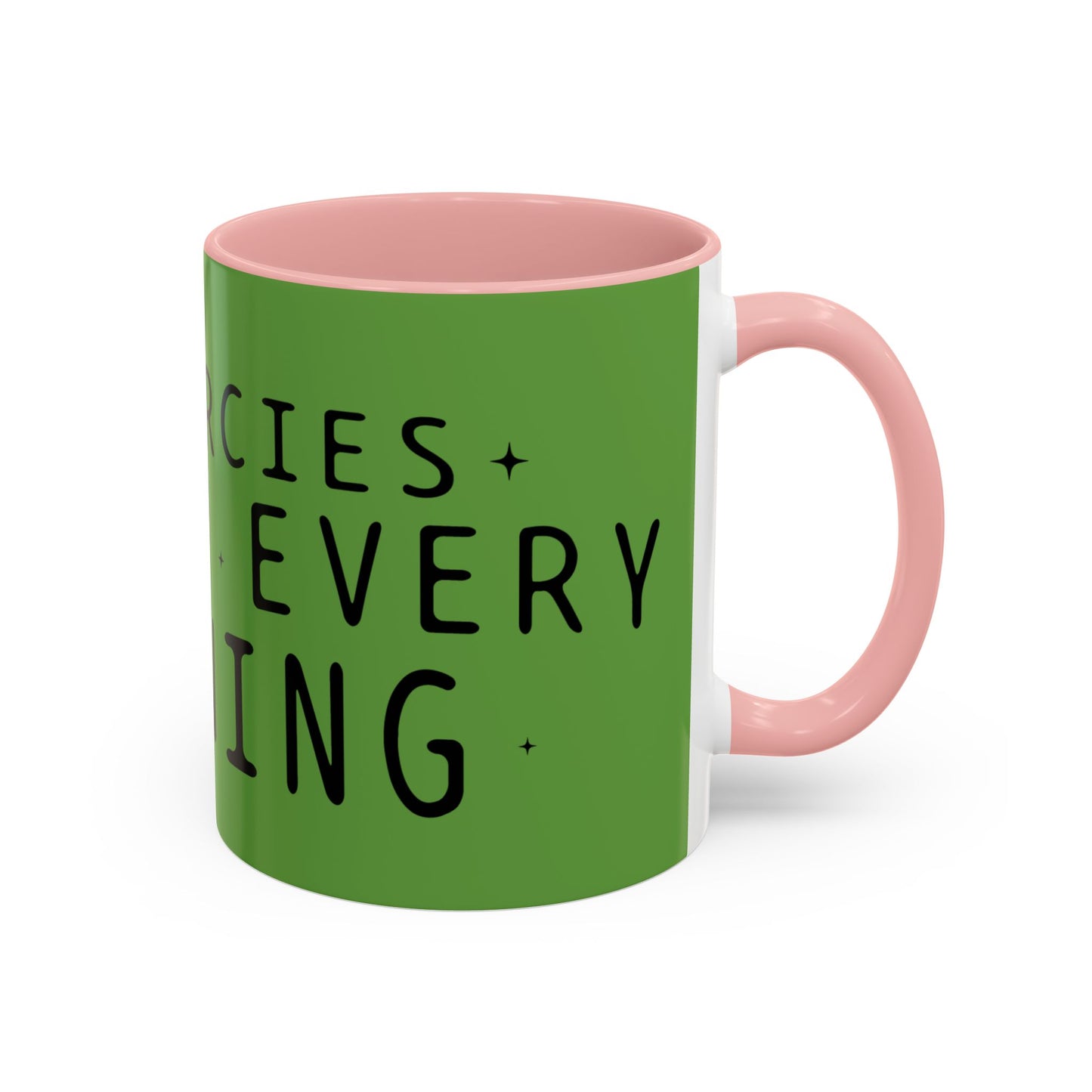 Green Accent Coffee Mug — "New Mercies Every Morning" Inspirational Tea & Coffee Cup