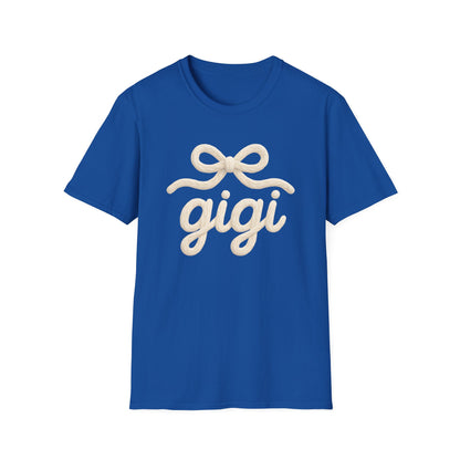 Gigi Script Bow T-Shirt — Cute Grandma Gigi Gift