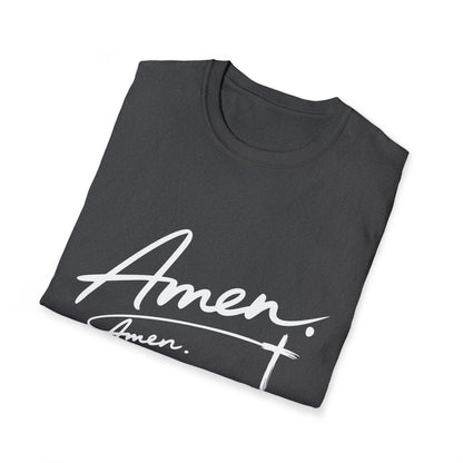 Amen Script T-Shirt — Faith-Inspired Christian Tee with Cross