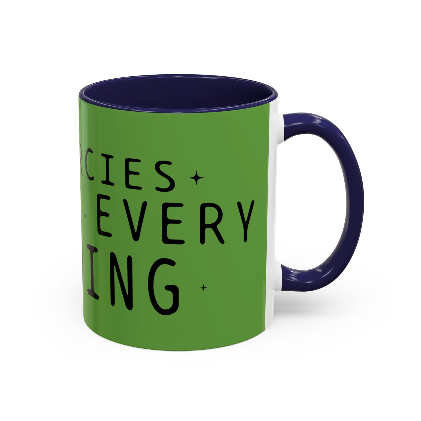 Green Accent Coffee Mug — "New Mercies Every Morning" Inspirational Tea & Coffee Cup