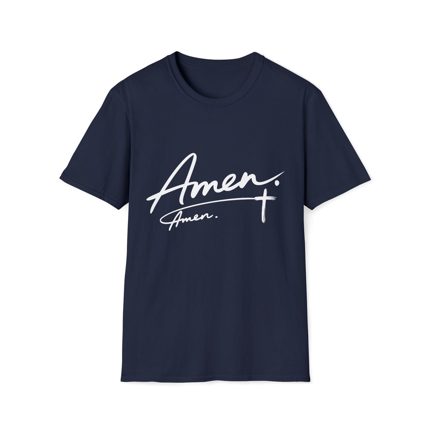 Amen Script T-Shirt — Faith-Inspired Christian Tee with Cross