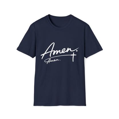 Amen Script T-Shirt — Faith-Inspired Christian Tee with Cross