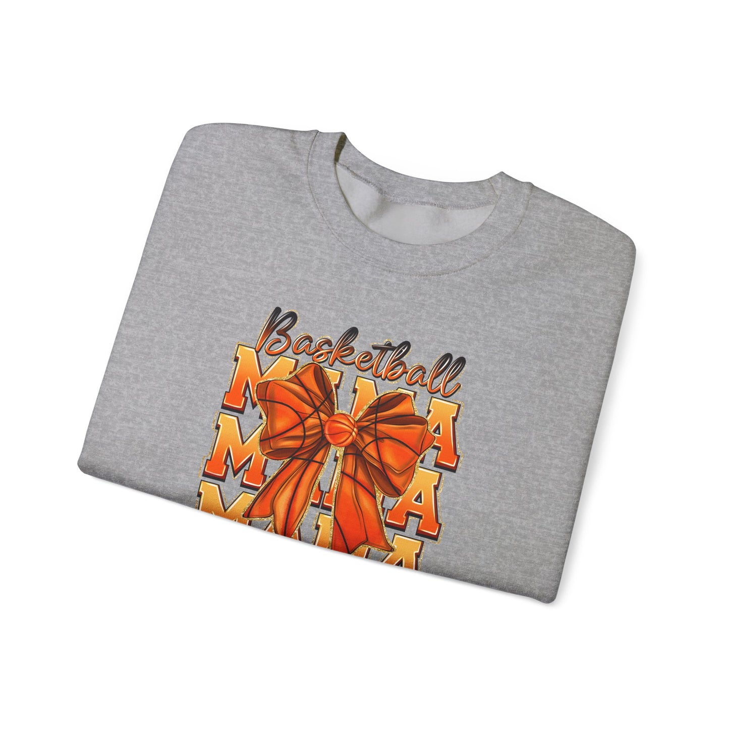 Basketball Mama Sweatshirt — Orange Ribbon Court Mom Crewneck