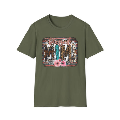 T-Shirt — 'Mama' Leopard & Floral Graphic Tee