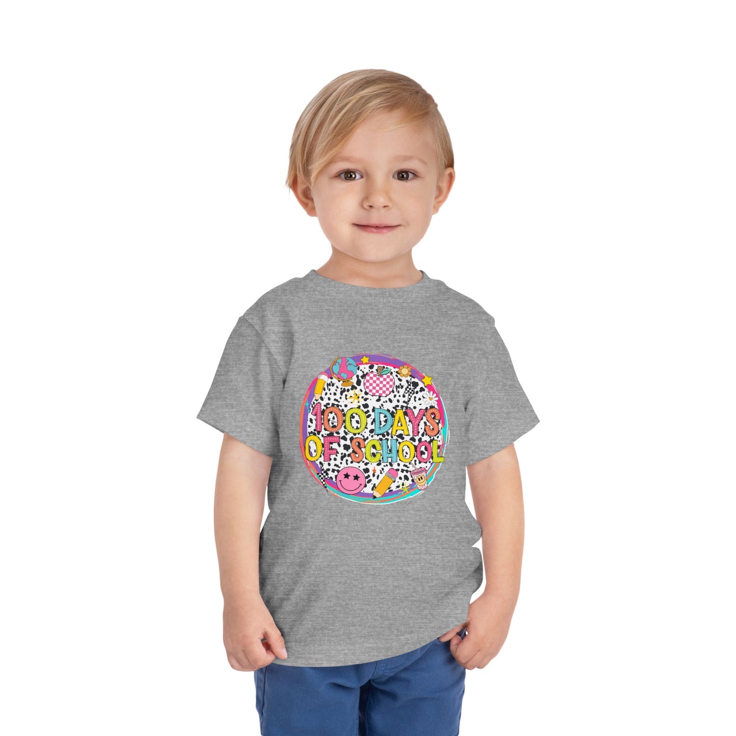 Toddler Tee — "100 Days of School" Colorful Celebration Shirt