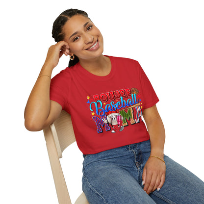 Rough & Rowdy Baseball Mama T-Shirt – Colorful Mom Baseball Shirt