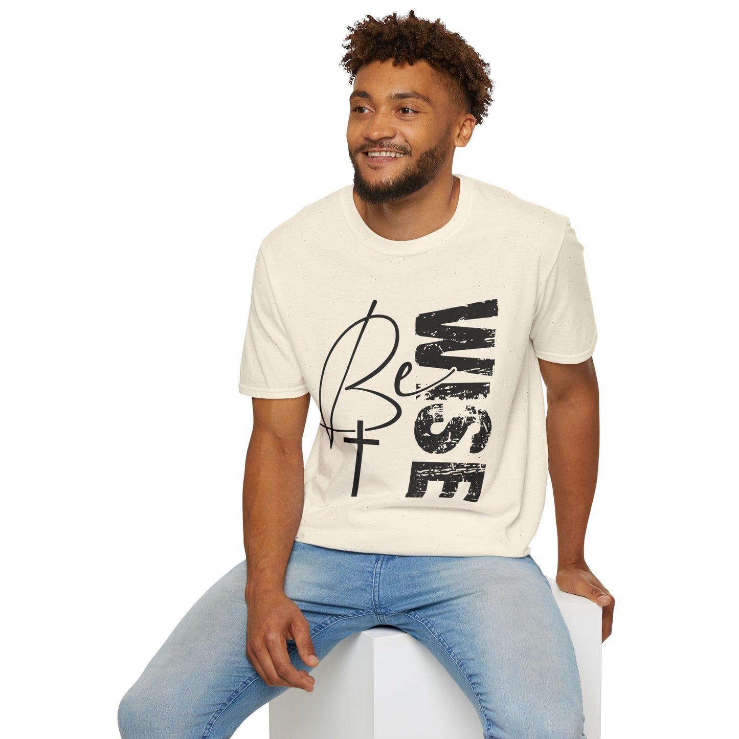 Wise Faith T-Shirt — "Be Wise”  Cross Vertical Graphic Christian Tee