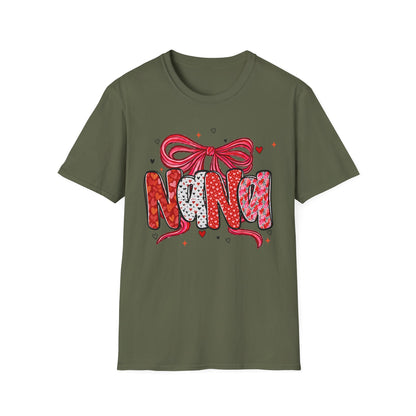 Nana Valentine Tee — Cute Bow & Heart Graphic "Nana" T-Shirt