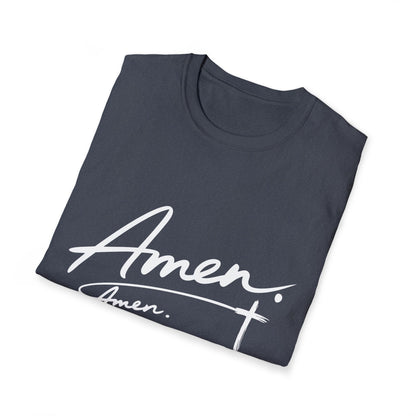Amen Script T-Shirt — Faith-Inspired Christian Tee with Cross