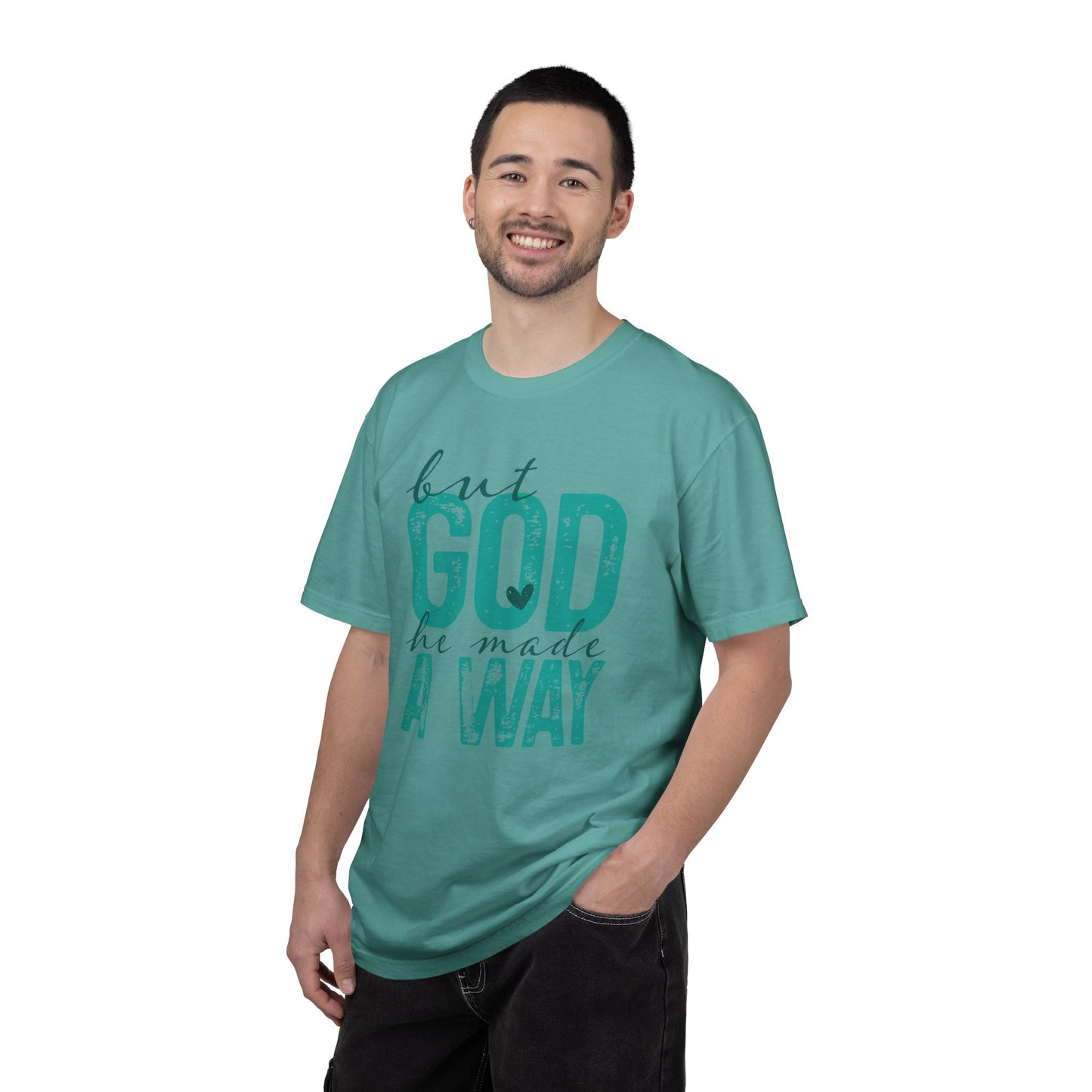 Christian T-Shirt — “But God He Made A Way” Inspirational Faith Tee