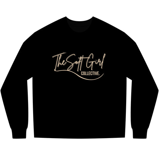Long Sleeve Tee — "The Soft Girl Collective" Metallic Script
