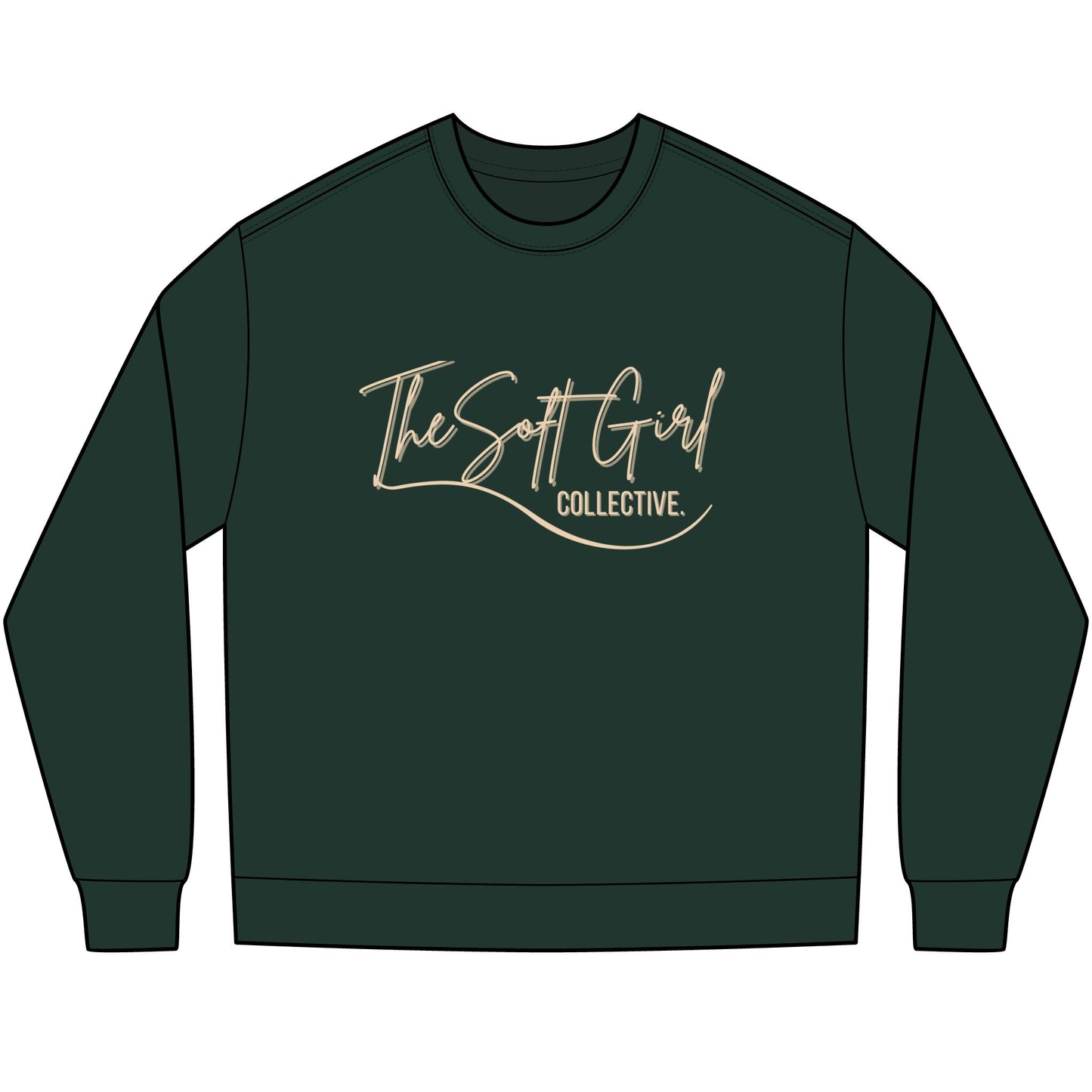Long Sleeve Tee — "The Soft Girl Collective" Metallic Script