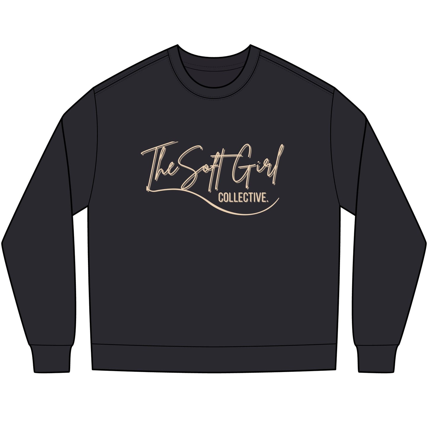 Long Sleeve Tee — "The Soft Girl Collective" Metallic Script