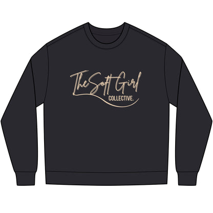 Long Sleeve Tee — "The Soft Girl Collective" Metallic Script