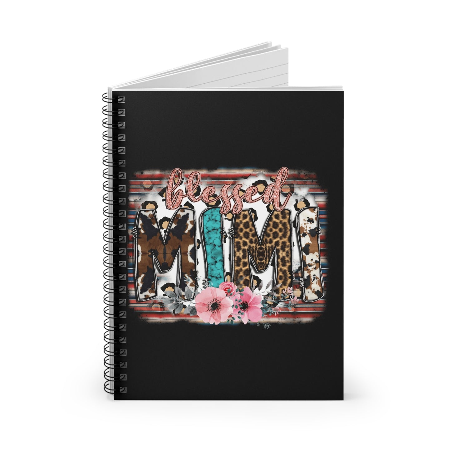 Blessed Mom Spiral Notebook — Leopard & Floral Journal for Mothers