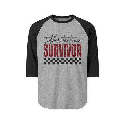 Toddler Tantrum Survivor Raglan Shirt — 3/4 Sleeve Baseball Tee