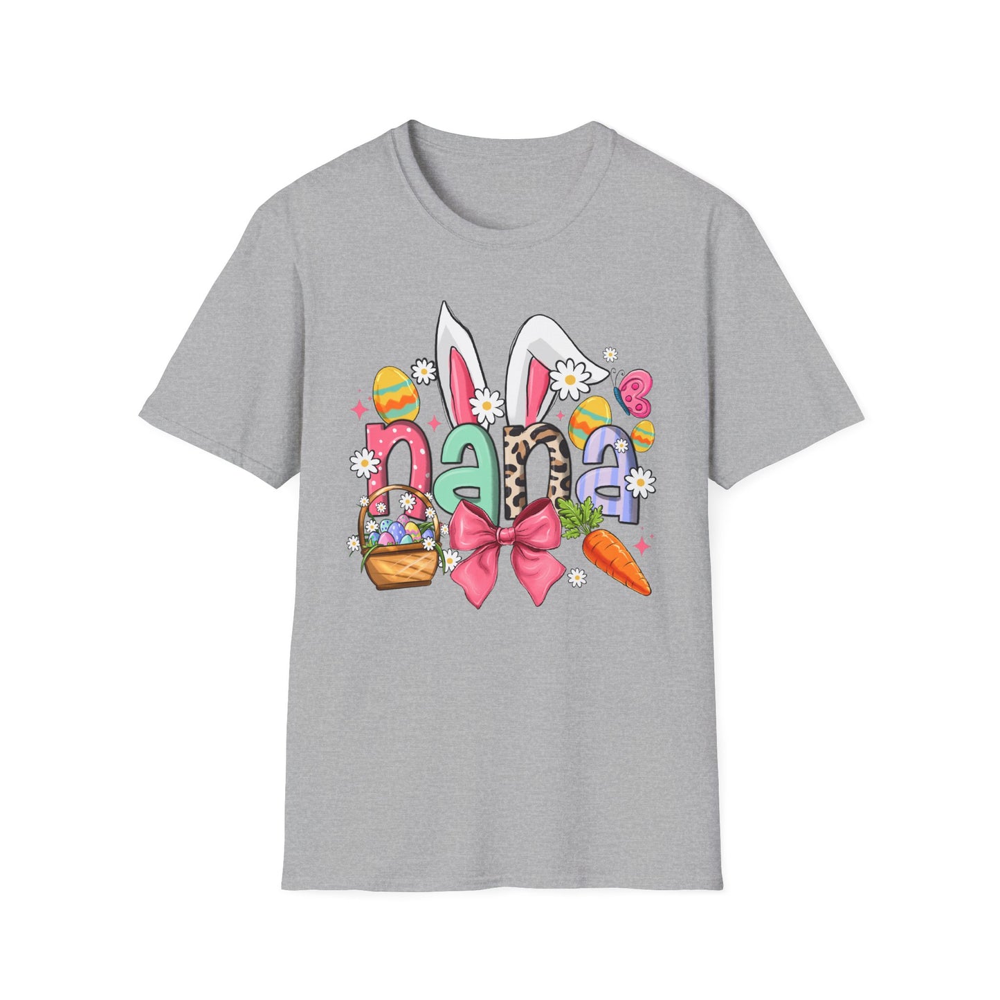 Nana Easter Bunny T-Shirt — Cute Spring Floral & Basket Design
