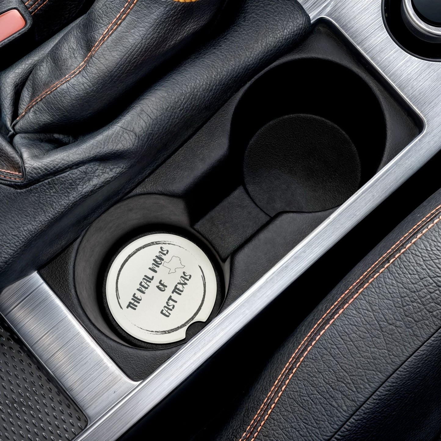 Soapstone Car Coaster — “The Real Moms of East Texas” Car Cup Holder Coaster