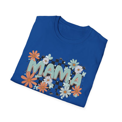 Mama Floral Checkerboard T-Shirt