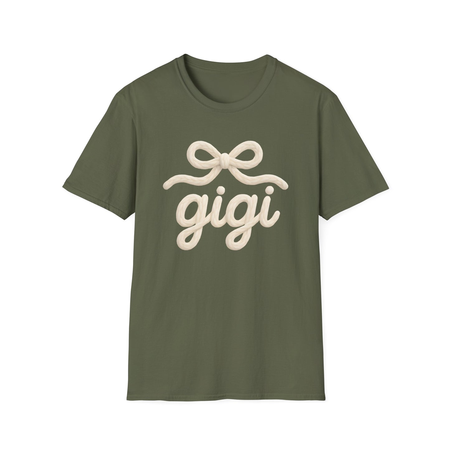 Gigi Script Bow T-Shirt — Cute Grandma Gigi Gift
