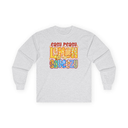 Easy Peasy Lemon Squeezy Long Sleeve Tee — Retro Colorful Graphic Shirt