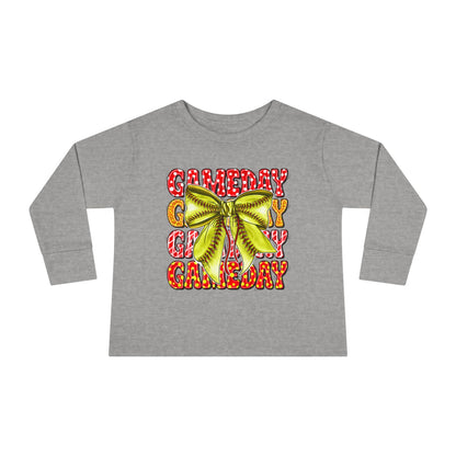 Gameday Toddler Long Sleeve Tee – Cheer Bow Football Fan Shirt