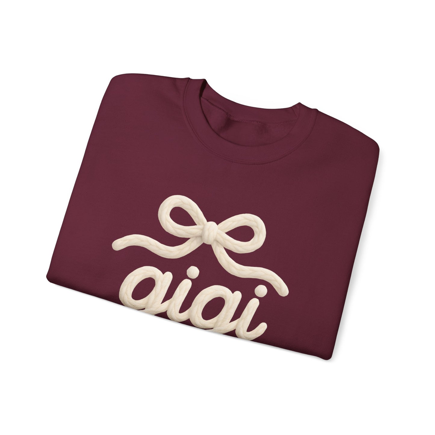 Gigi Cozy Crewneck Sweatshirt – Soft Script Bow Graphic