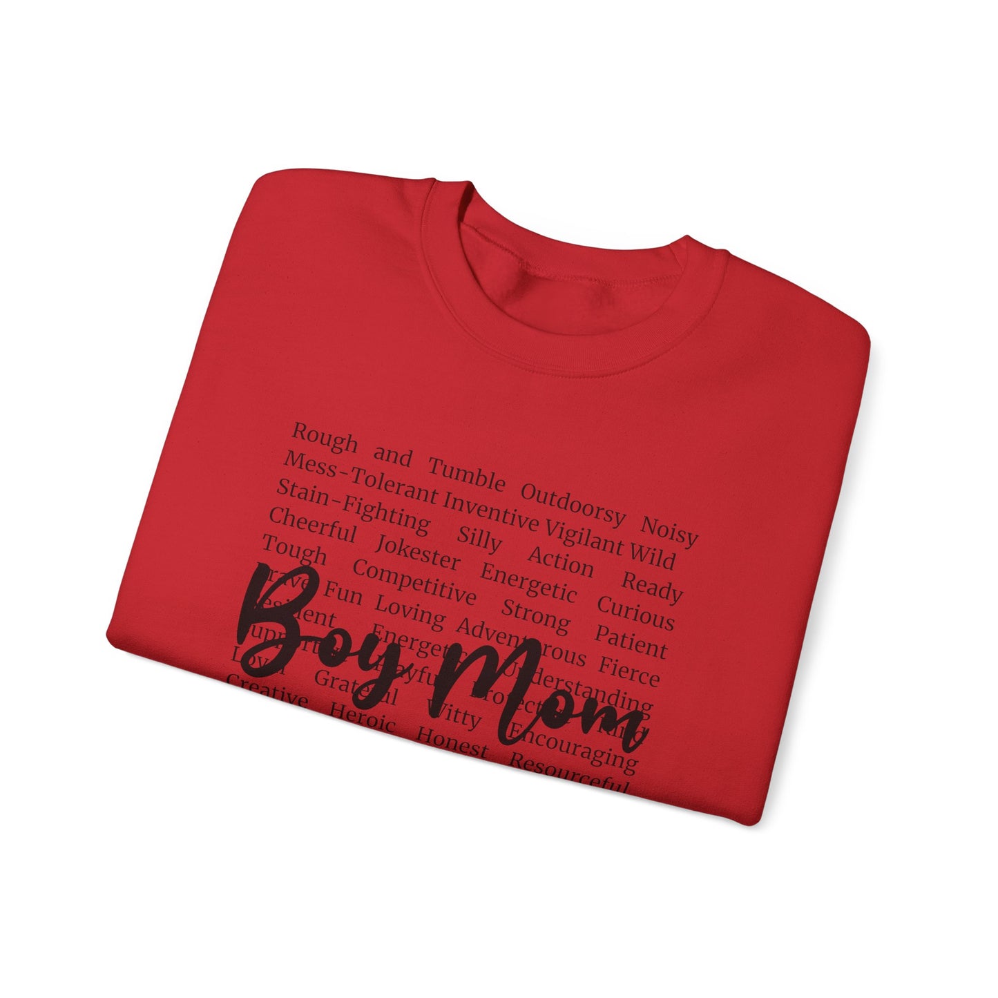 Boy Mom Crewneck Sweatshirt — Script Text Design for Proud Mothers