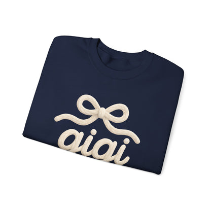 Gigi Cozy Crewneck Sweatshirt – Soft Script Bow Graphic