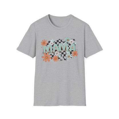 Mama Floral Checkerboard T-Shirt
