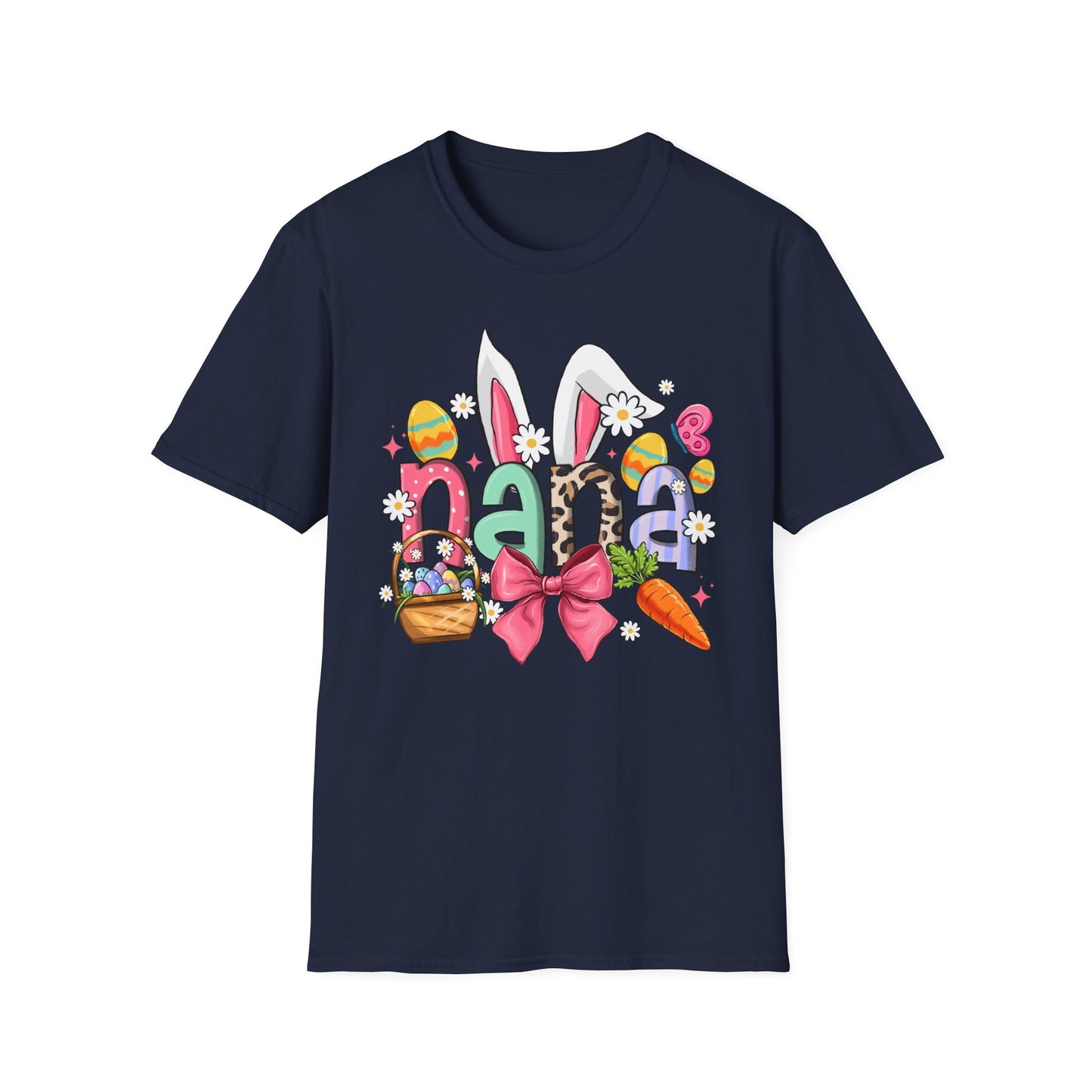 Nana Easter Bunny T-Shirt — Cute Spring Floral & Basket Design
