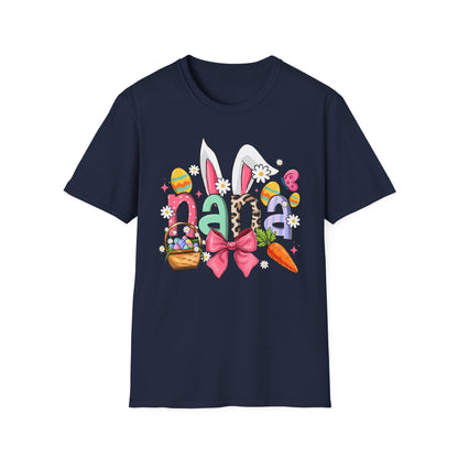 Nana Easter Bunny T-Shirt — Cute Spring Floral & Basket Design