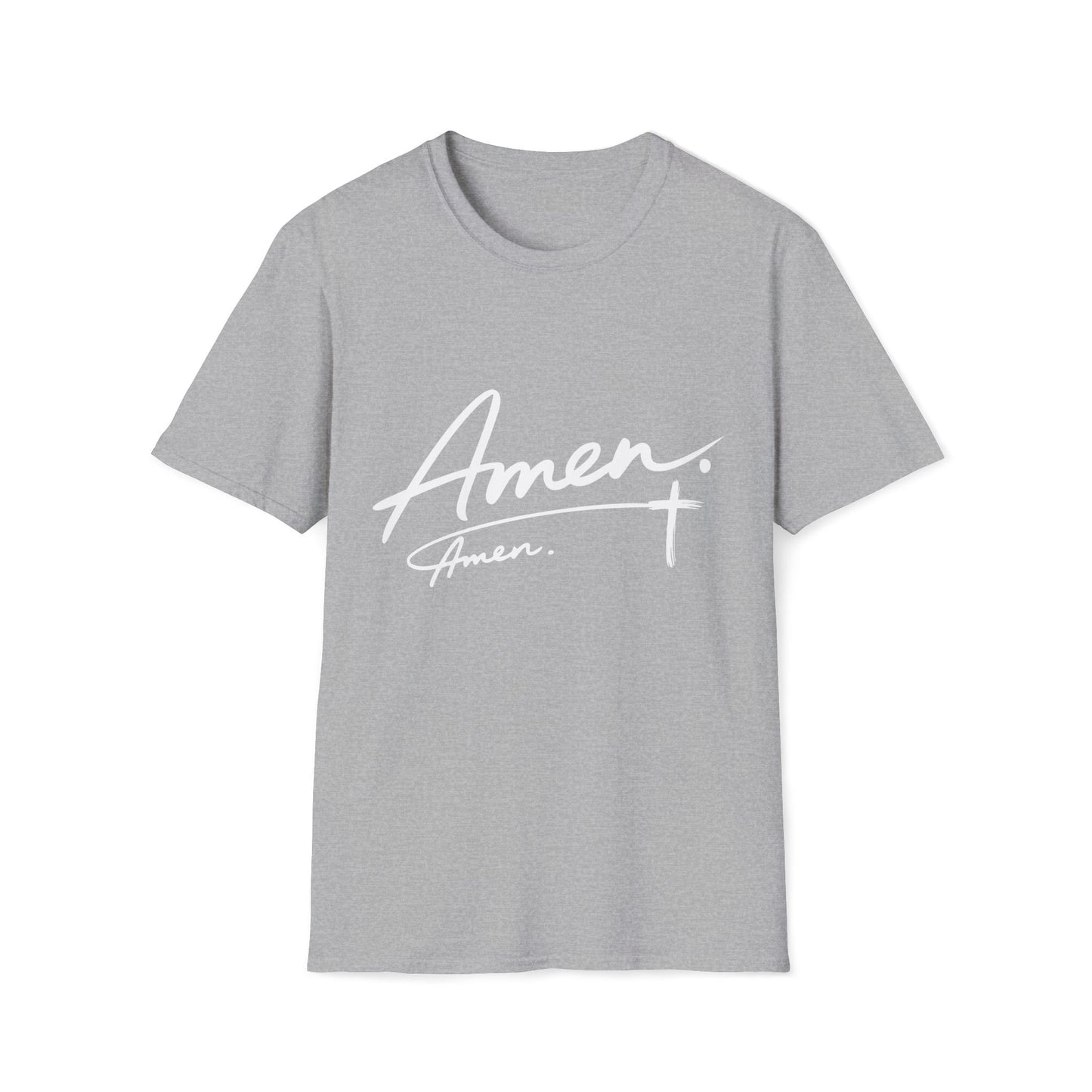 Amen Script T-Shirt — Faith-Inspired Christian Tee with Cross