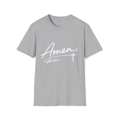 Amen Script T-Shirt — Faith-Inspired Christian Tee with Cross