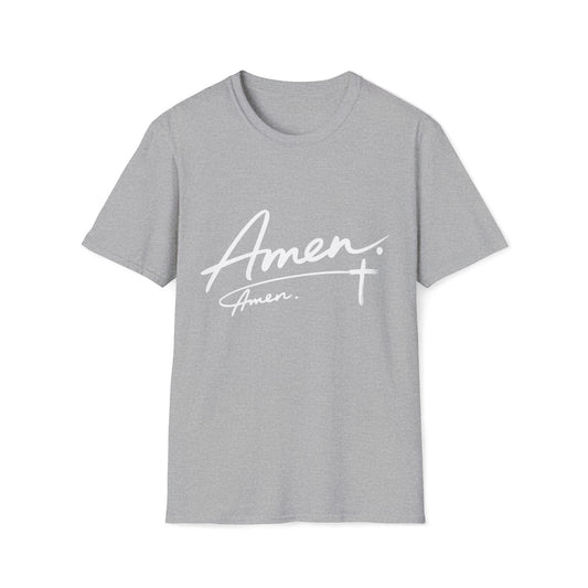 Amen Script T-Shirt — Faith-Inspired Christian Tee with Cross
