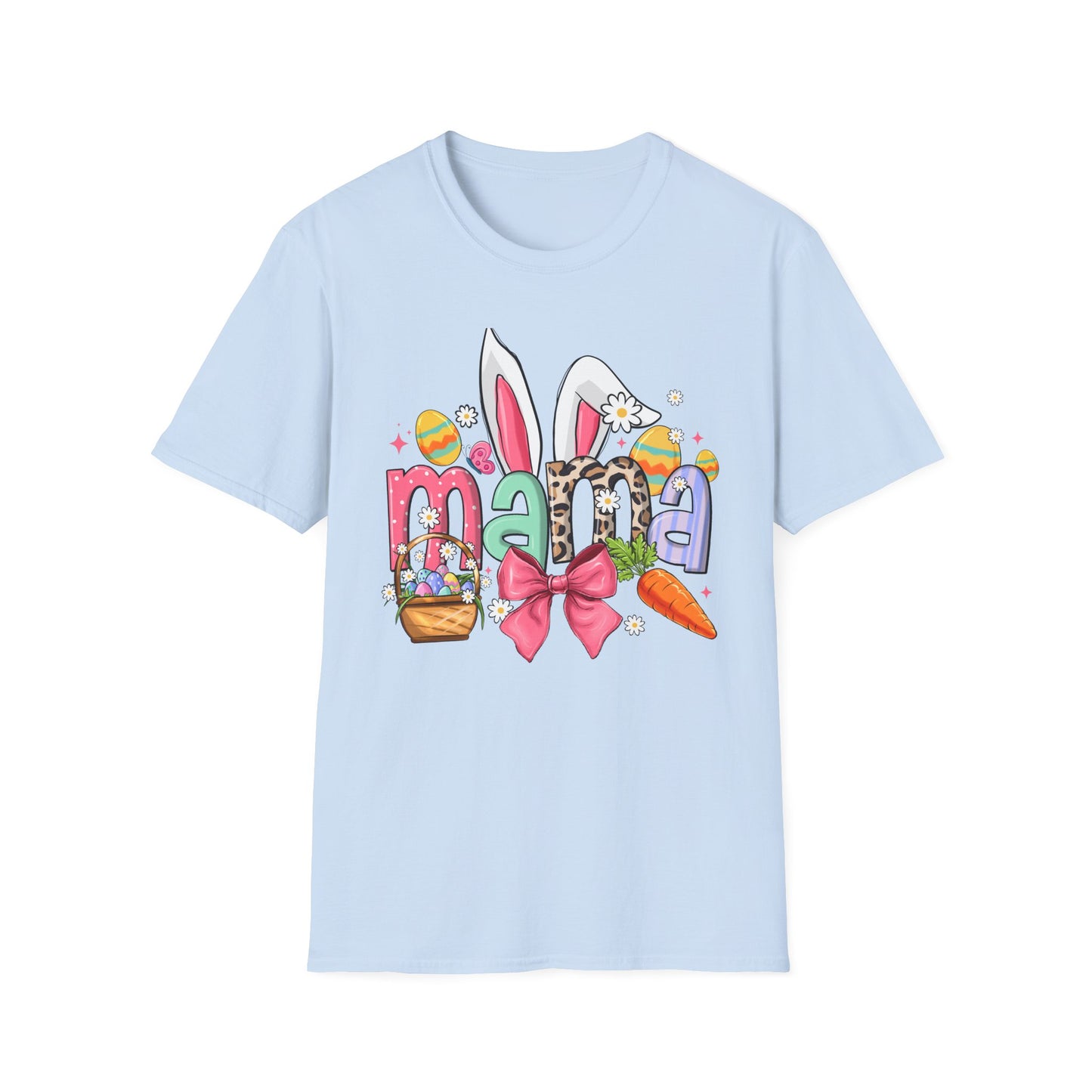 Mama Easter Bunny T-Shirt — Cute Spring Mom Tee with Bunny Ears & Eggs