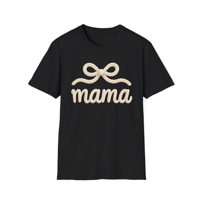Mama Bow T-Shirt — Soft Feminine "mama" Script Tee (Mother's Day Gift)