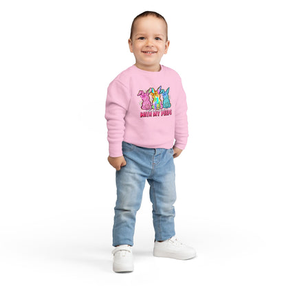 Toddler Sweatshirt - "With My Peeps" Colorful Easter Bunny Crewneck