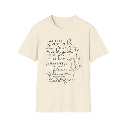 Biblical Women Inspirational T-Shirt — "Wait Like Sarah" Scripture Tee