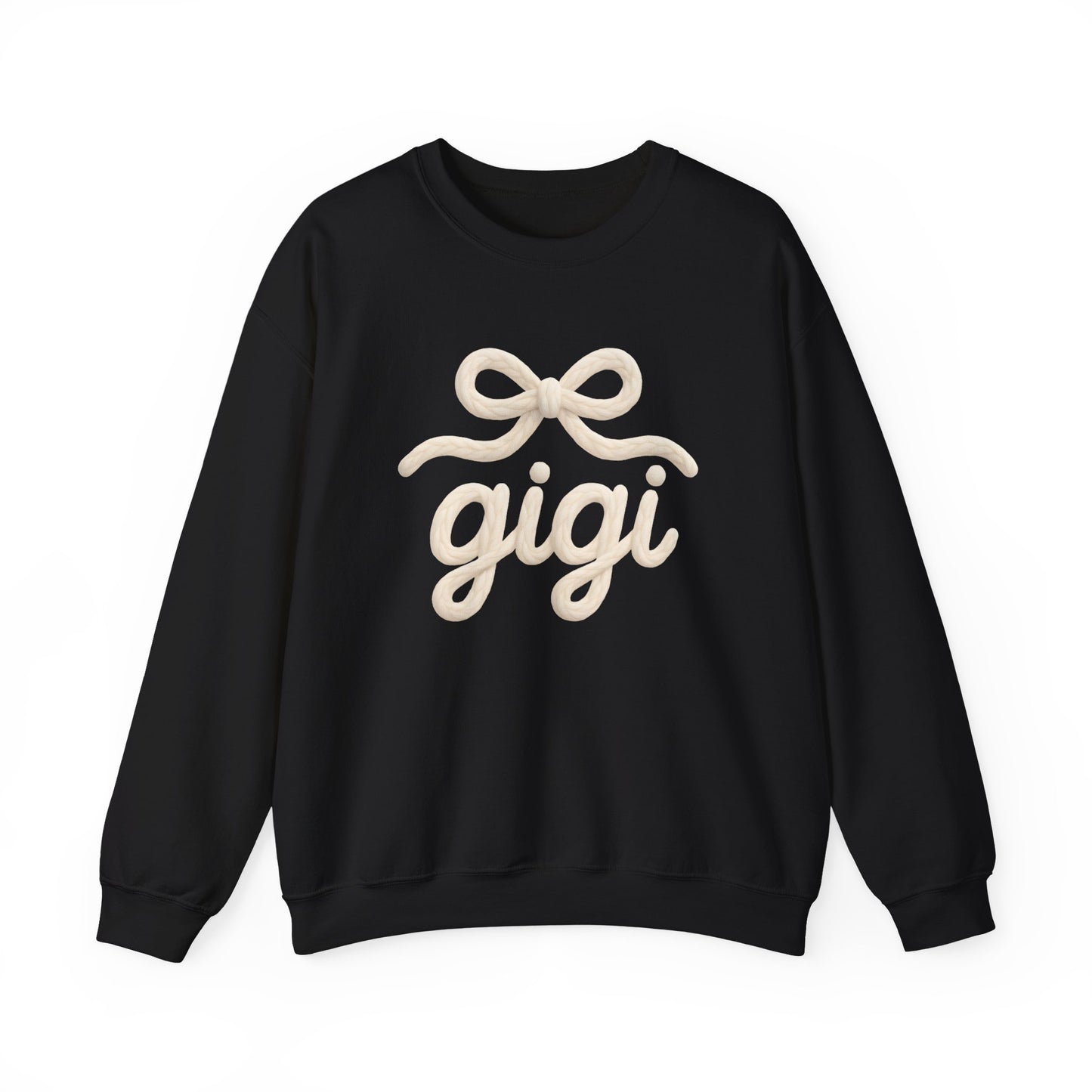 Gigi Cozy Crewneck Sweatshirt – Soft Script Bow Graphic