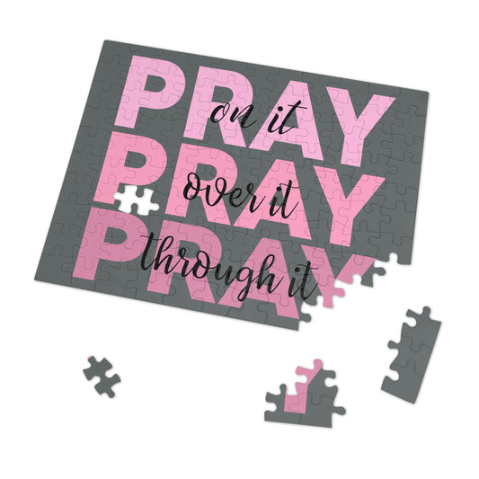 Prayer Puzzle Tin — “Pray on it, Over it, Through it” 500‑Piece Faith Jigsaw