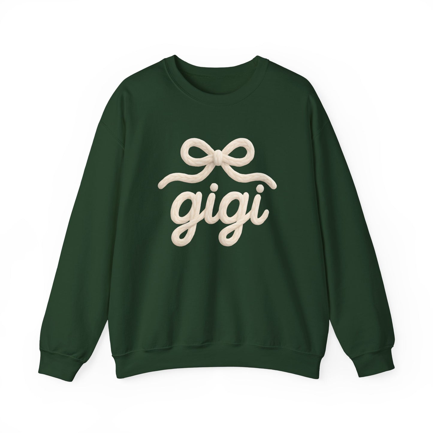 Gigi Cozy Crewneck Sweatshirt – Soft Script Bow Graphic
