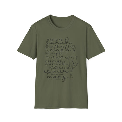 Biblical Women Inspirational T-Shirt — "Wait Like Sarah" Scripture Tee