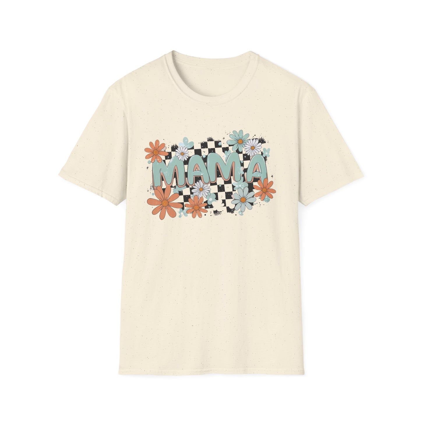 Mama Floral Checkerboard T-Shirt