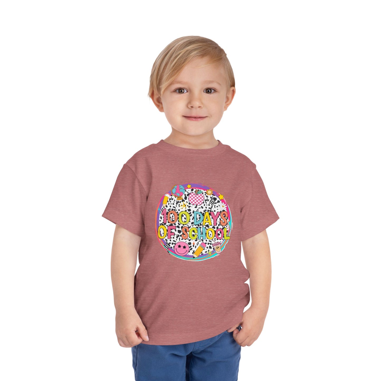 Toddler Tee — "100 Days of School" Colorful Celebration Shirt