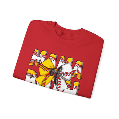 Crewneck Sweatshirt - Mama Pitch Softball/Baseball Graphic