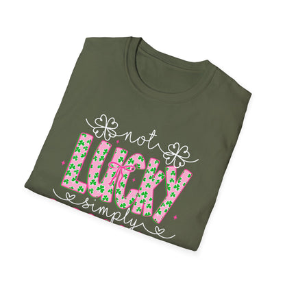Lucky Simply Blessed T-Shirt — "Not Lucky, Simply Blessed" Christian St. Patrick's Tee