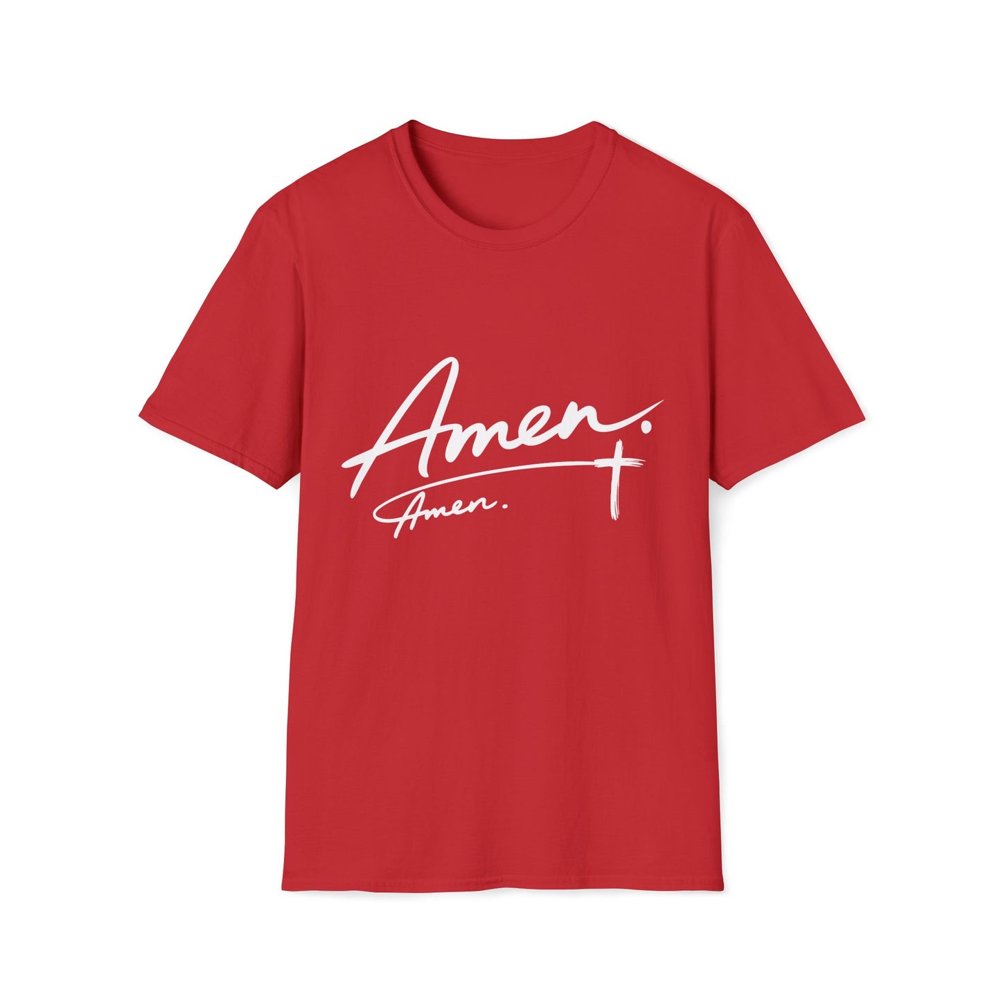 Amen Script T-Shirt — Faith-Inspired Christian Tee with Cross