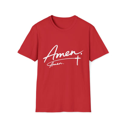Amen Script T-Shirt — Faith-Inspired Christian Tee with Cross