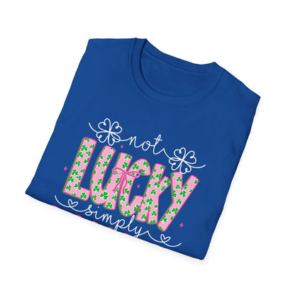 Lucky Simply Blessed T-Shirt — "Not Lucky, Simply Blessed" Christian St. Patrick's Tee